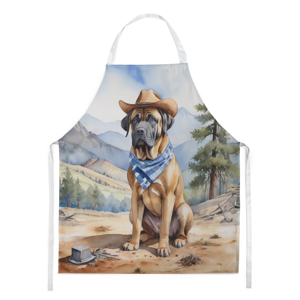 Picture of Carolines Treasures DAC5939APRON 30 x 27 in. Mastiff Cowboy Welcome Apron