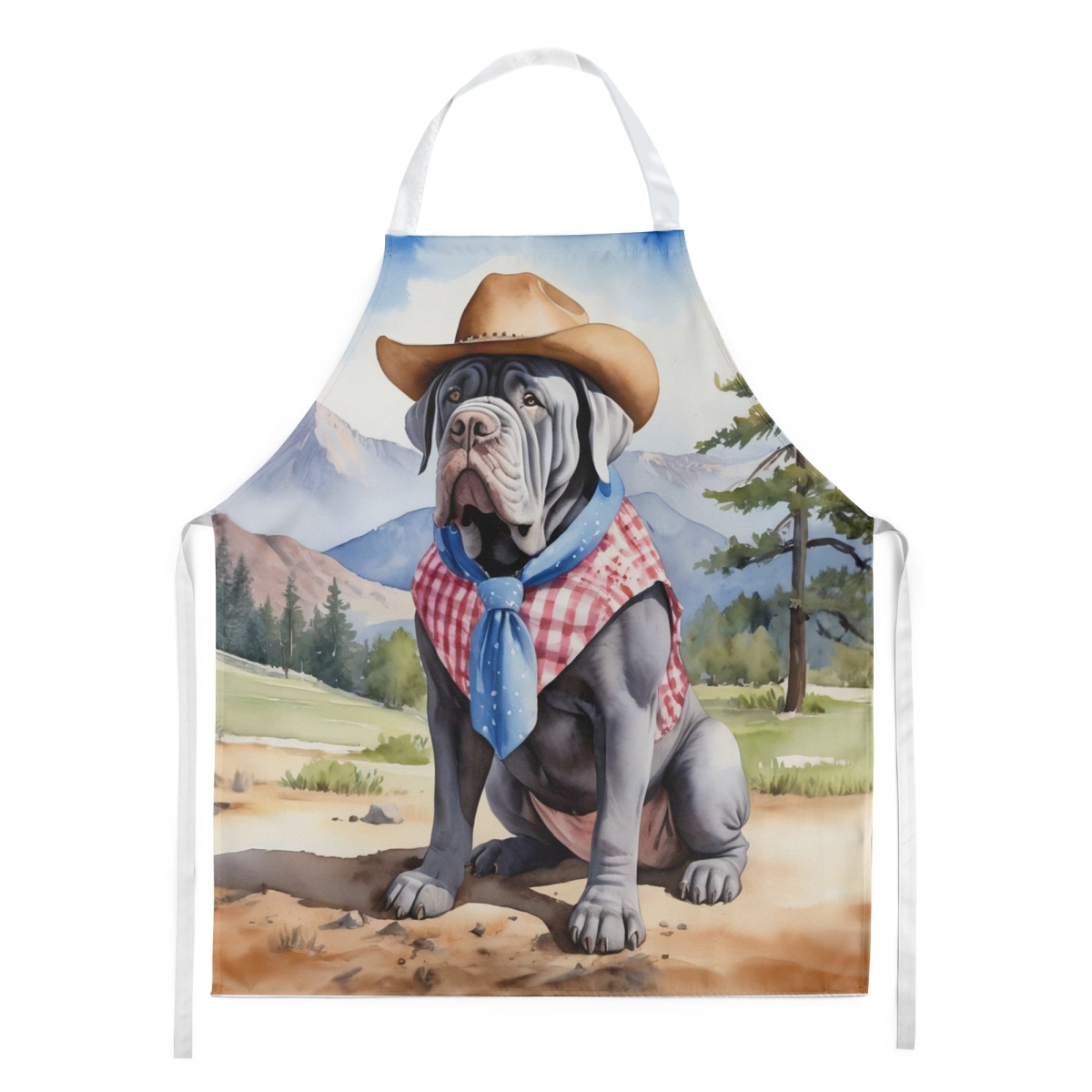 Picture of Carolines Treasures DAC5941APRON 30 x 27 in. Neapolitan Mastiff Cowboy Welcome Apron