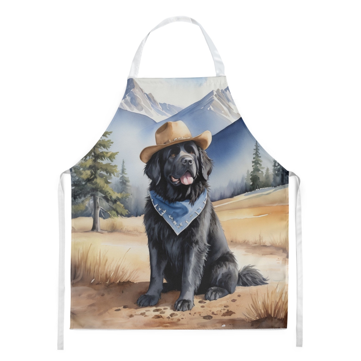 Picture of Carolines Treasures DAC5942APRON 30 x 27 in. Foundland Cowboy Welcome Apron