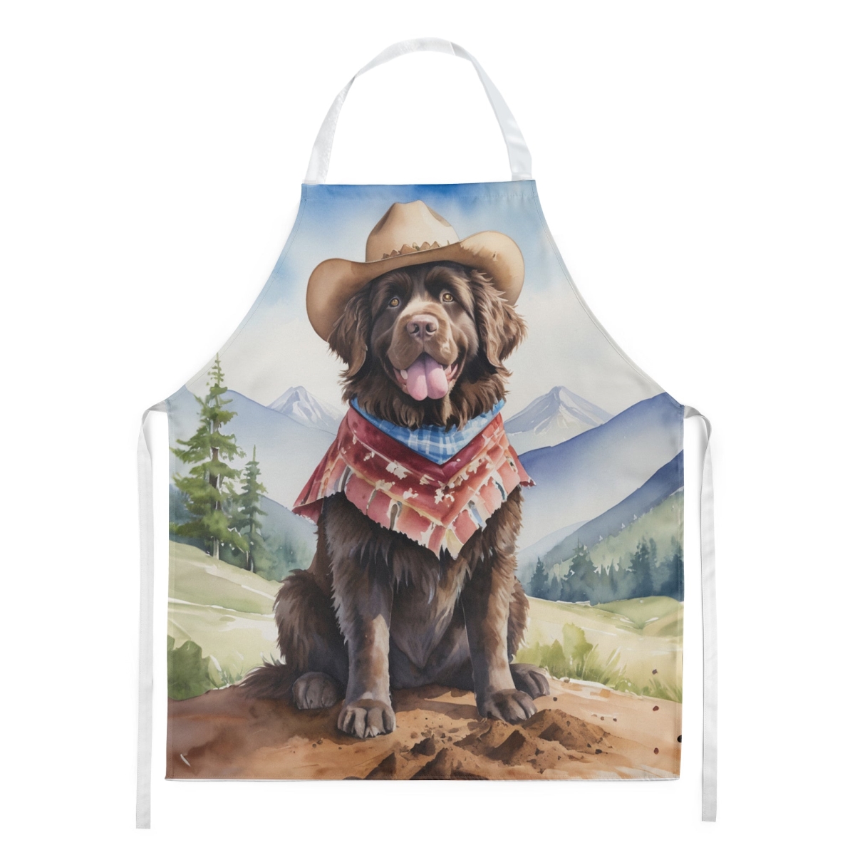 Picture of Carolines Treasures DAC5943APRON 30 x 27 in. Foundland Cowboy Welcome Apron
