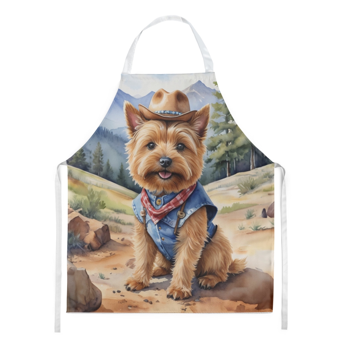 Picture of Carolines Treasures DAC5946APRON 30 x 27 in. Norwich Terrier Cowboy Welcome Apron
