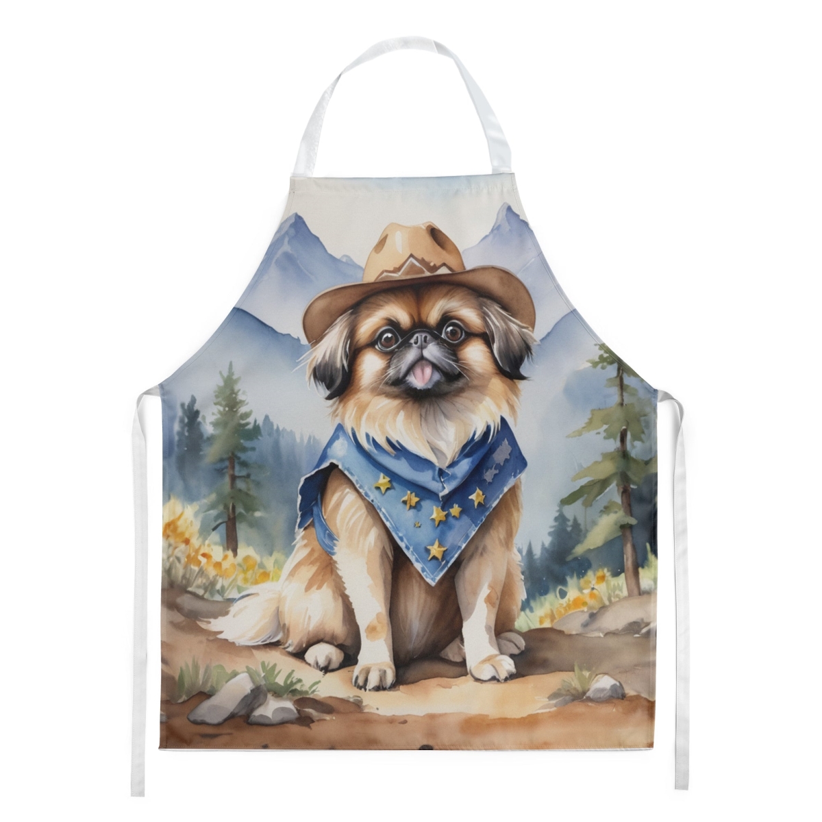 Picture of Carolines Treasures DAC5951APRON 30 x 27 in. Pekingese Cowboy Welcome Apron