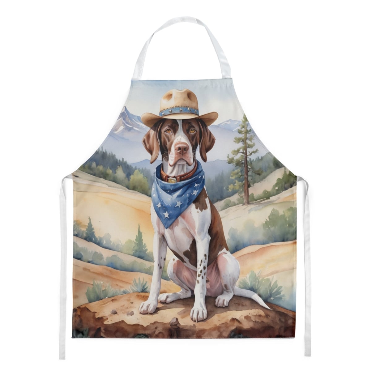 Picture of Carolines Treasures DAC5955APRON 30 x 27 in. Pointer Cowboy Welcome Apron