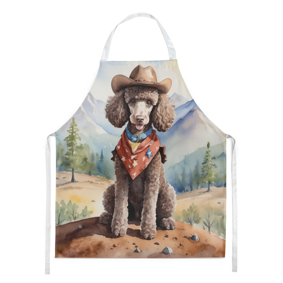 Picture of Carolines Treasures DAC5960APRON 30 x 27 in. Poodle Cowboy Welcome Apron