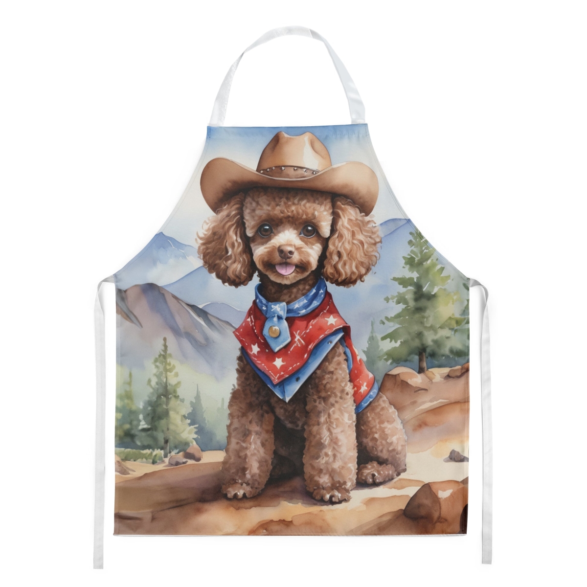 Picture of Carolines Treasures DAC5961APRON 30 x 27 in. Poodle Cowboy Welcome Apron