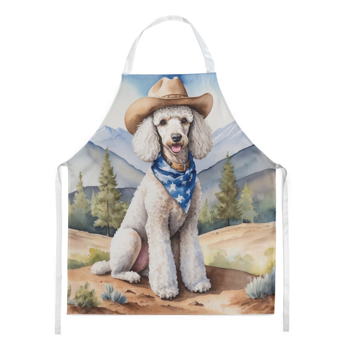 Picture of Carolines Treasures DAC5962APRON 30 x 27 in. Poodle Cowboy Welcome Apron