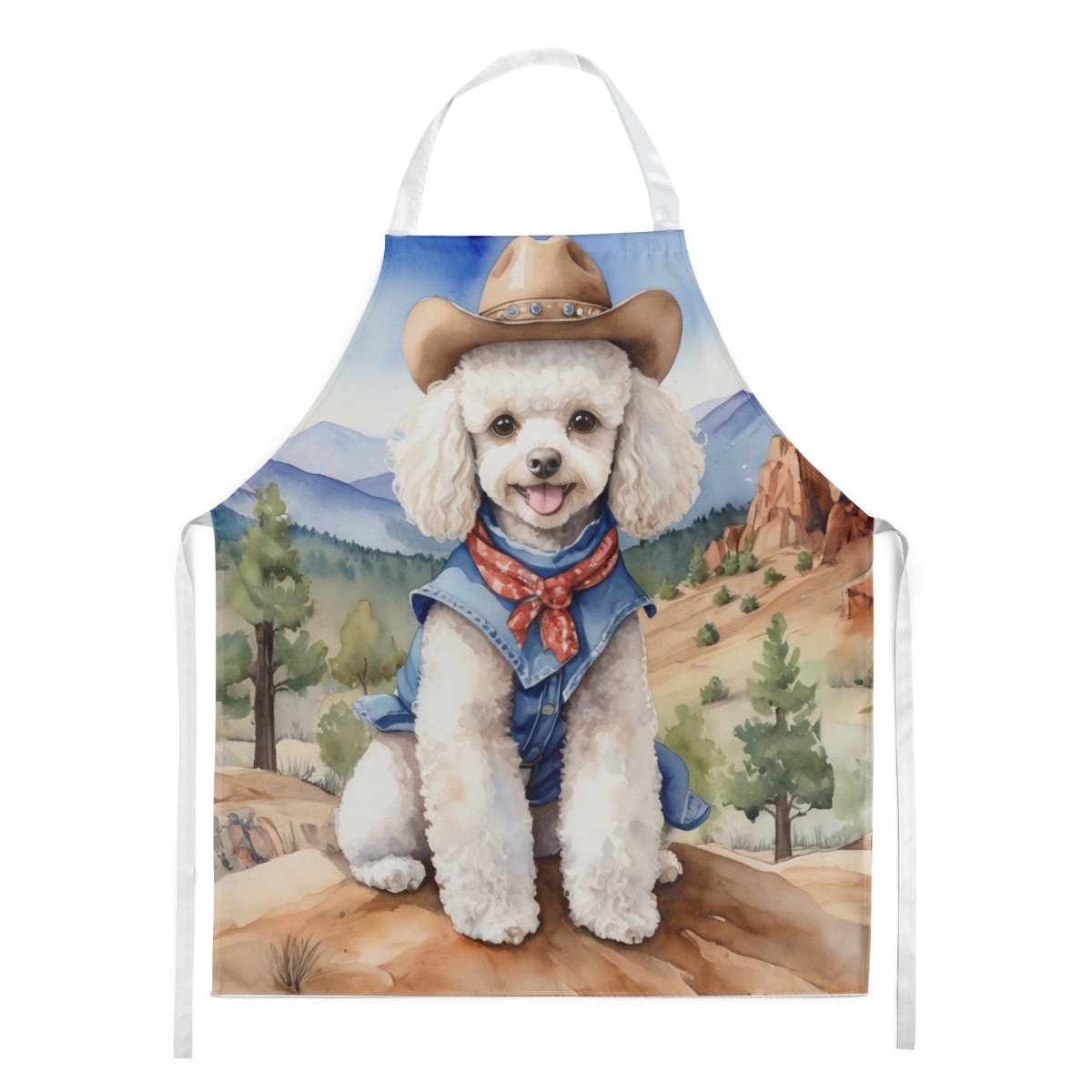 Picture of Carolines Treasures DAC5963APRON 30 x 27 in. Poodle Cowboy Welcome Apron