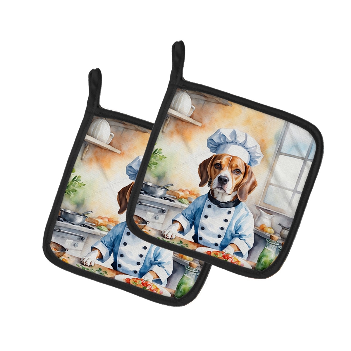 DAC6197PTHD 7.5 x 7.5 in. Beagle The Chef Pair of Pot Holder
