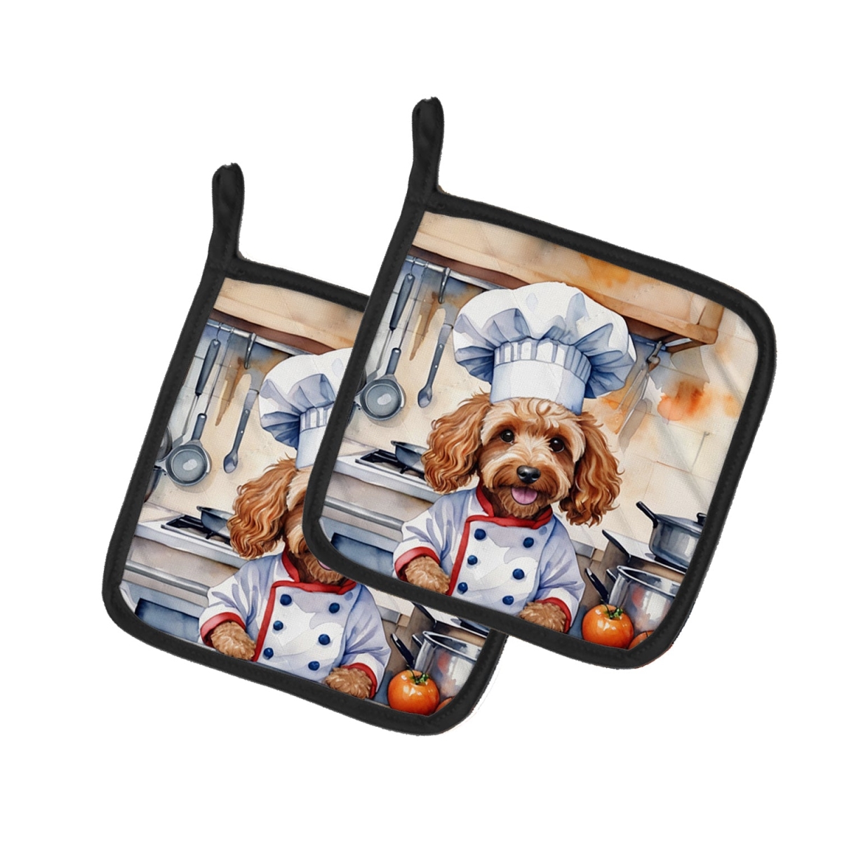DAC6233PTHD 7.5 x 7.5 in. Cockapoo The Chef Pair of Pot Holder