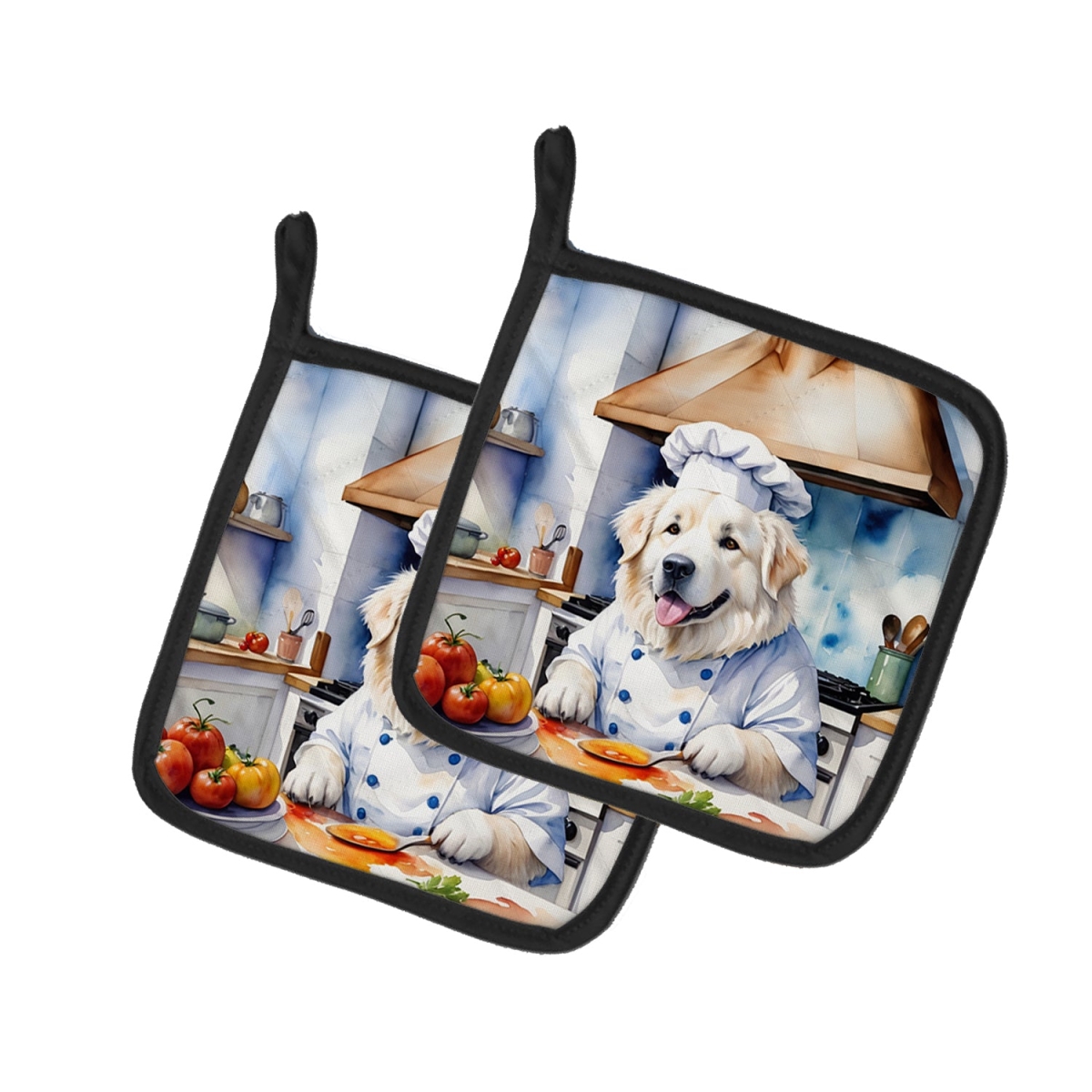 DAC6261PTHD 7.5 x 7.5 in. Great Pyrenees The Chef Pair of Pot Holder