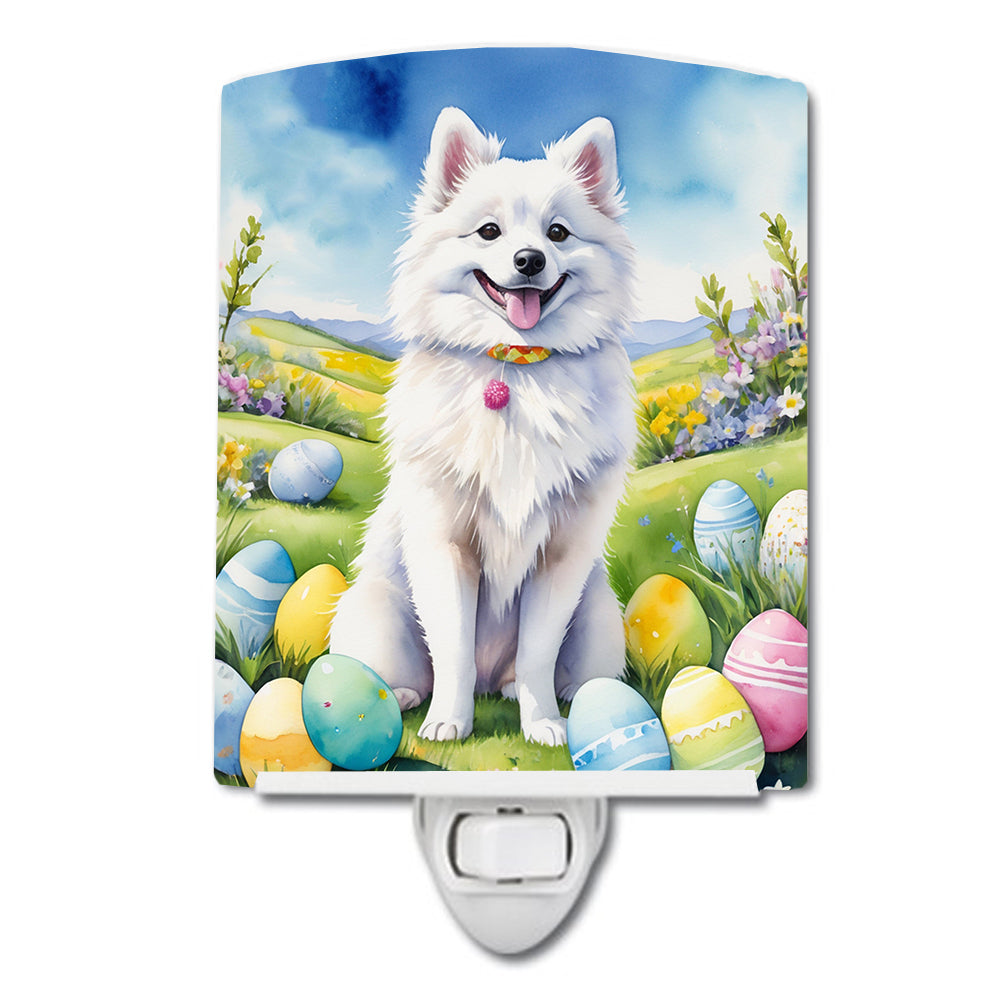 6 x 4 in. American Eskimo Easter Egg Hunt Ceramic Night Light