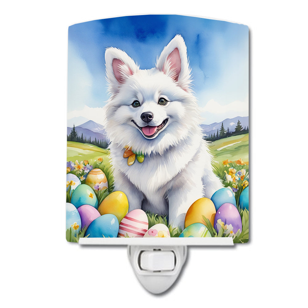 DAC4928CNL 6 x 4 in. American Eskimo Easter Egg Hunt Ceramic Night Light