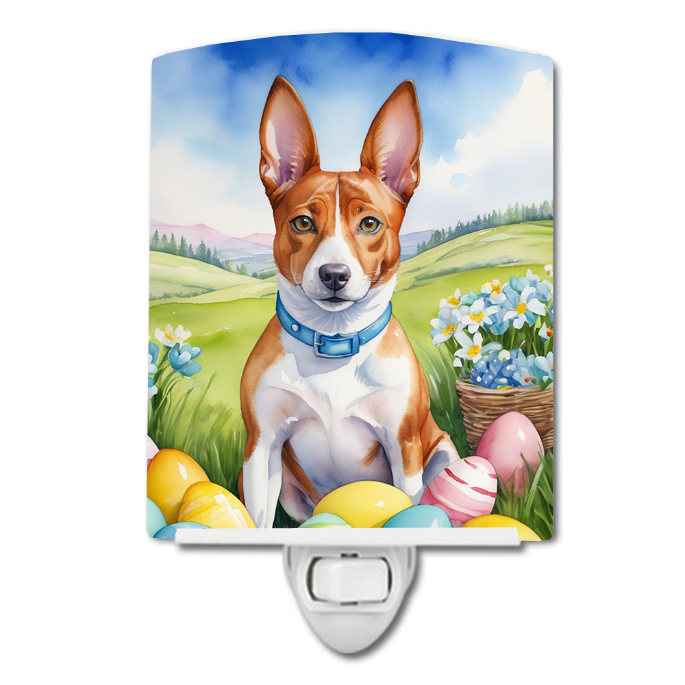 DAC4937CNL 6 x 4 in. Basenji Easter Egg Hunt Ceramic Night Light