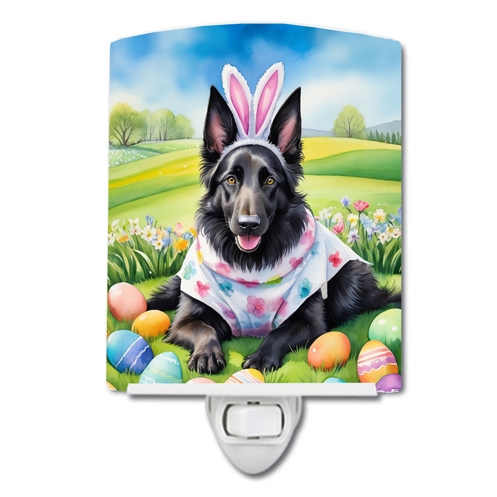 DAC4946CNL 6 x 4 in. Belgian Sheepdog Easter Egg Hunt Ceramic Night Light
