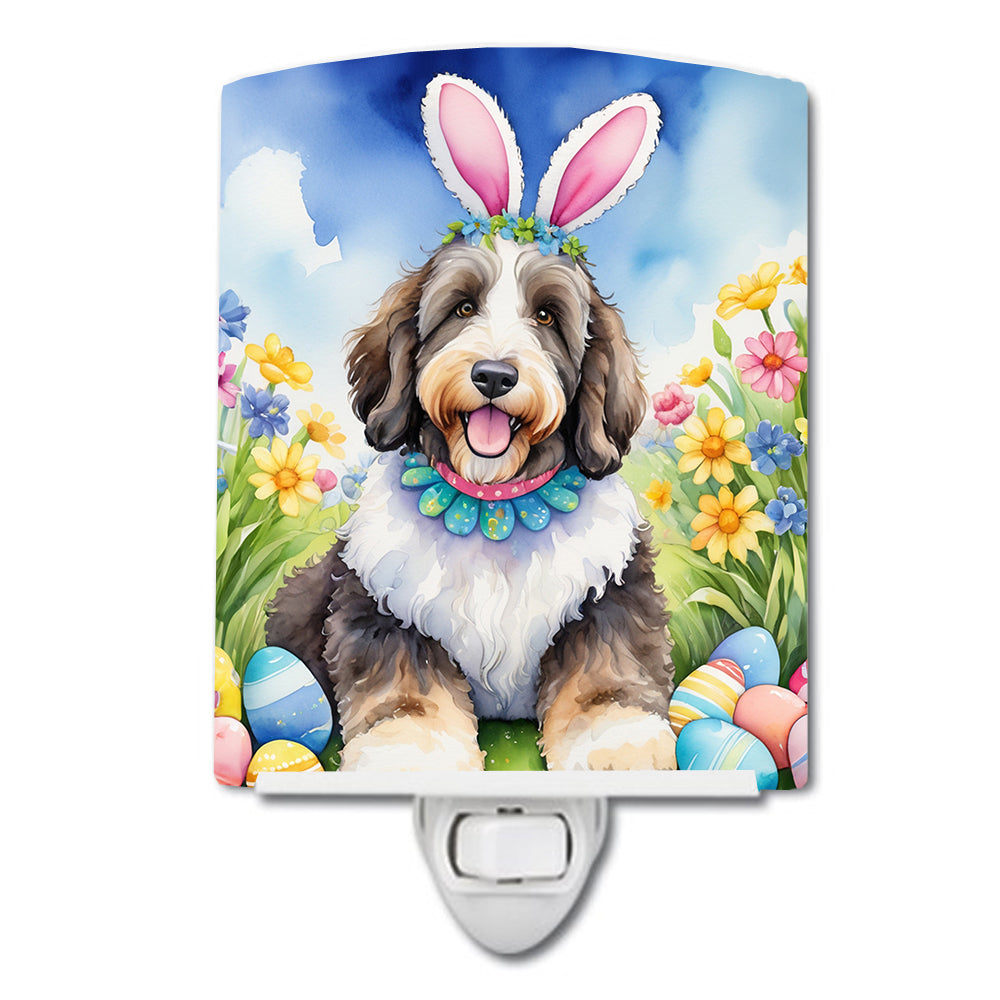 DAC4950CNL 6 x 4 in. Bernedoodle Easter Egg Hunt Ceramic Night Light
