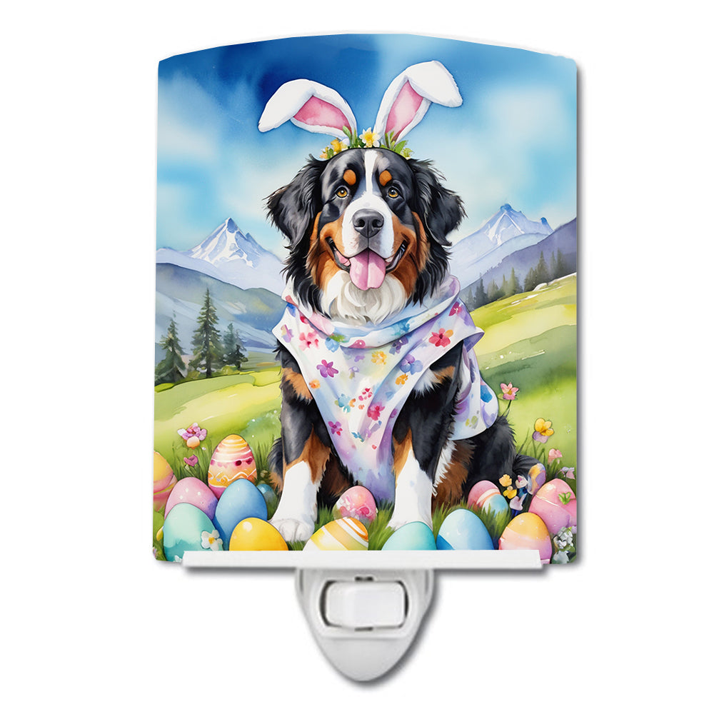 6 x 4 in. Bernese Mountain Dog Easter Egg Hunt Ceramic Night Light