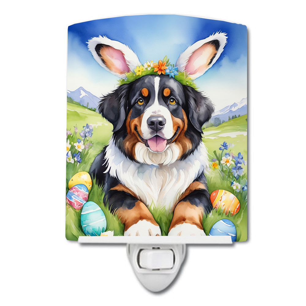 DAC4953CNL 6 x 4 in. Bernese Mountain Dog Easter Egg Hunt Ceramic Night Light