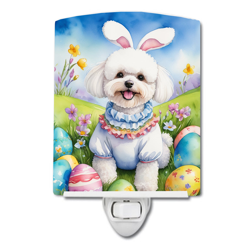 DAC4954CNL 6 x 4 in. Bichon Frise Easter Egg Hunt Ceramic Night Light