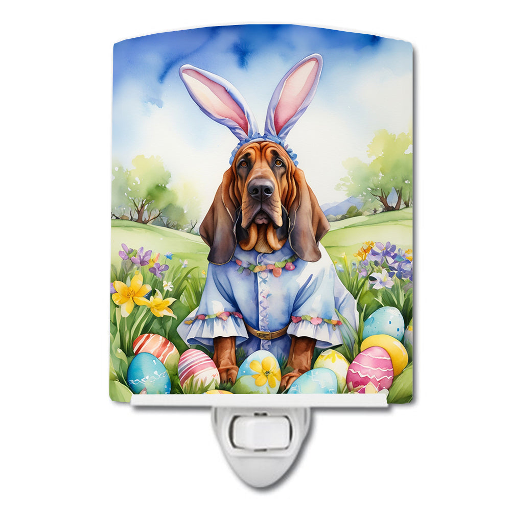 6 x 4 in. Bloodhound Easter Egg Hunt Ceramic Night Light