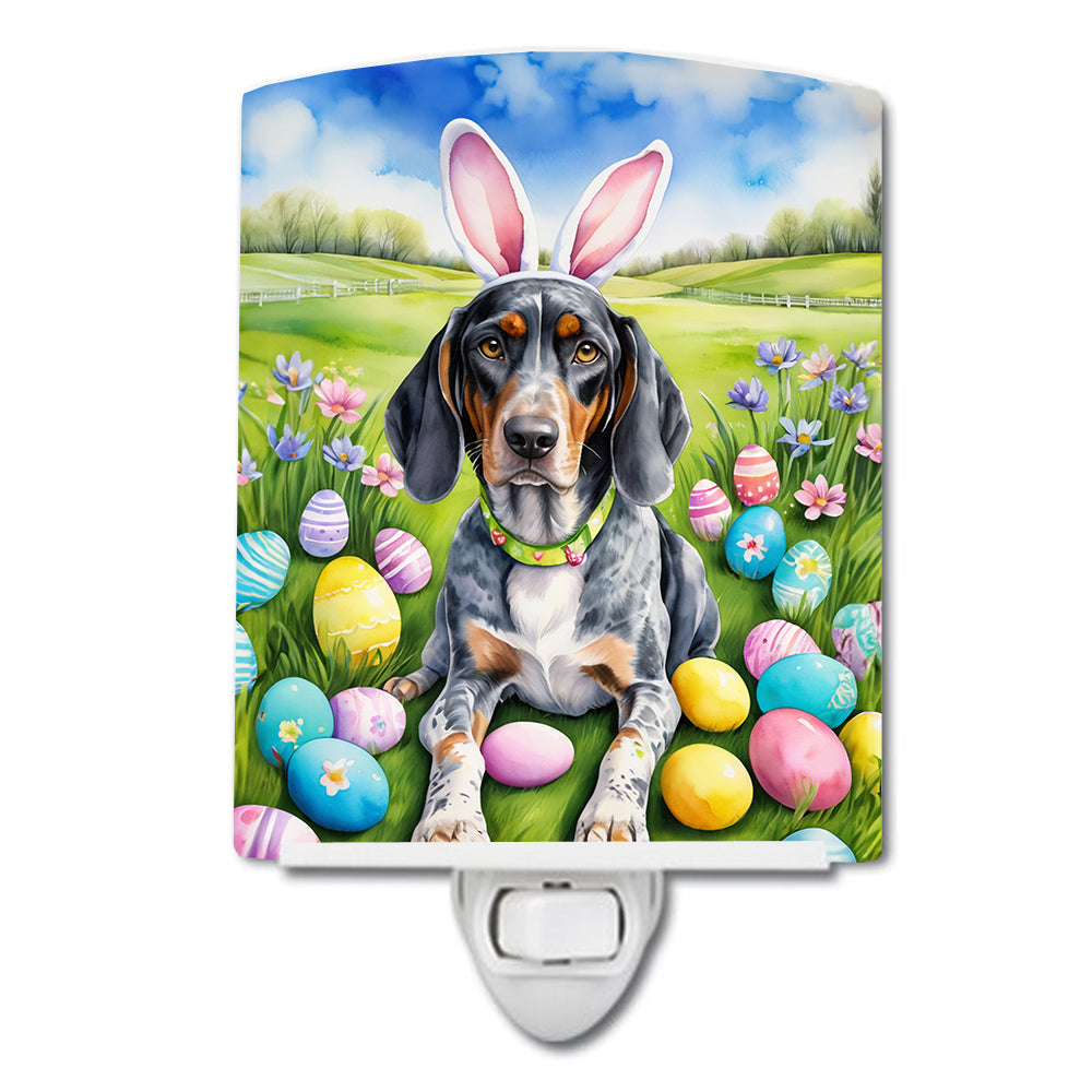 DAC4959CNL 6 x 4 in. Bluetick Coonhound Easter Egg Hunt Ceramic Night Light