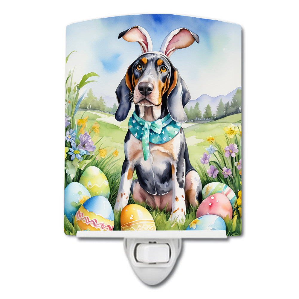 DAC4960CNL 6 x 4 in. Bluetick Coonhound Easter Egg Hunt Ceramic Night Light