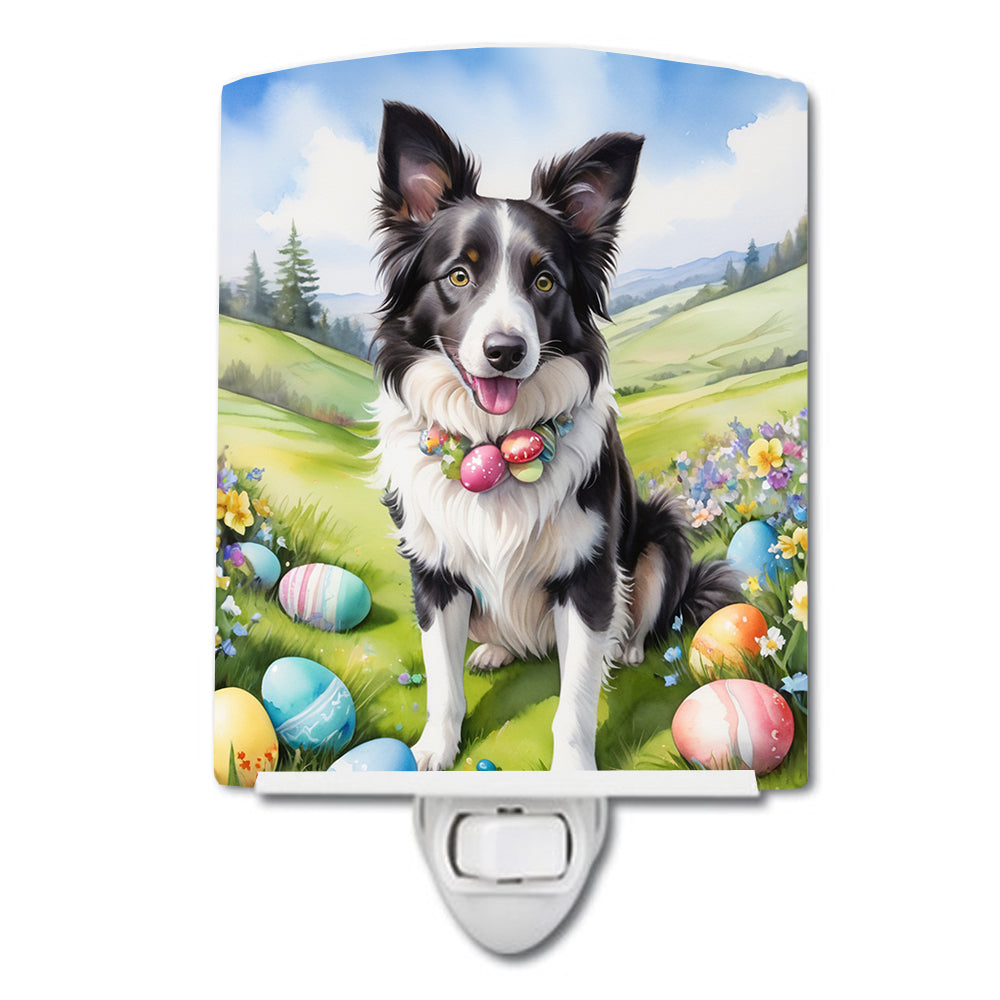 6 x 4 in. Border Collie Easter Egg Hunt Ceramic Night Light