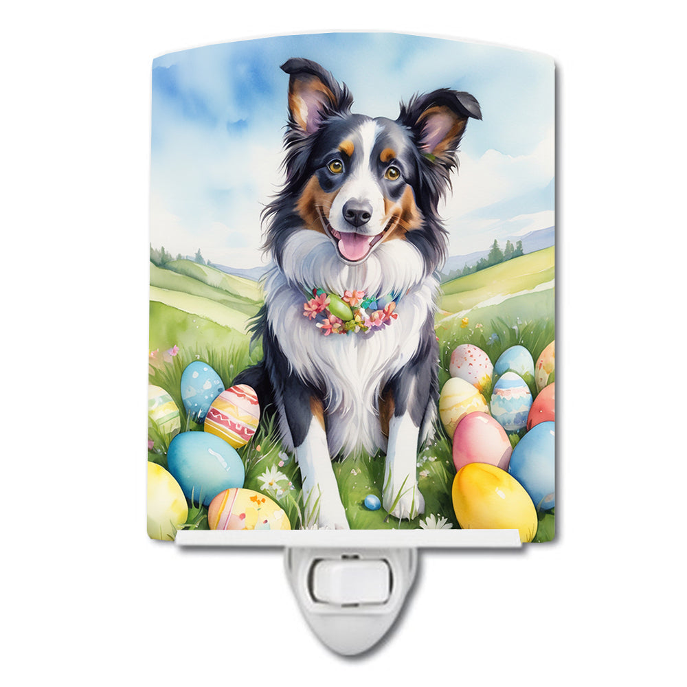 DAC4962CNL 6 x 4 in. Border Collie Easter Egg Hunt Ceramic Night Light