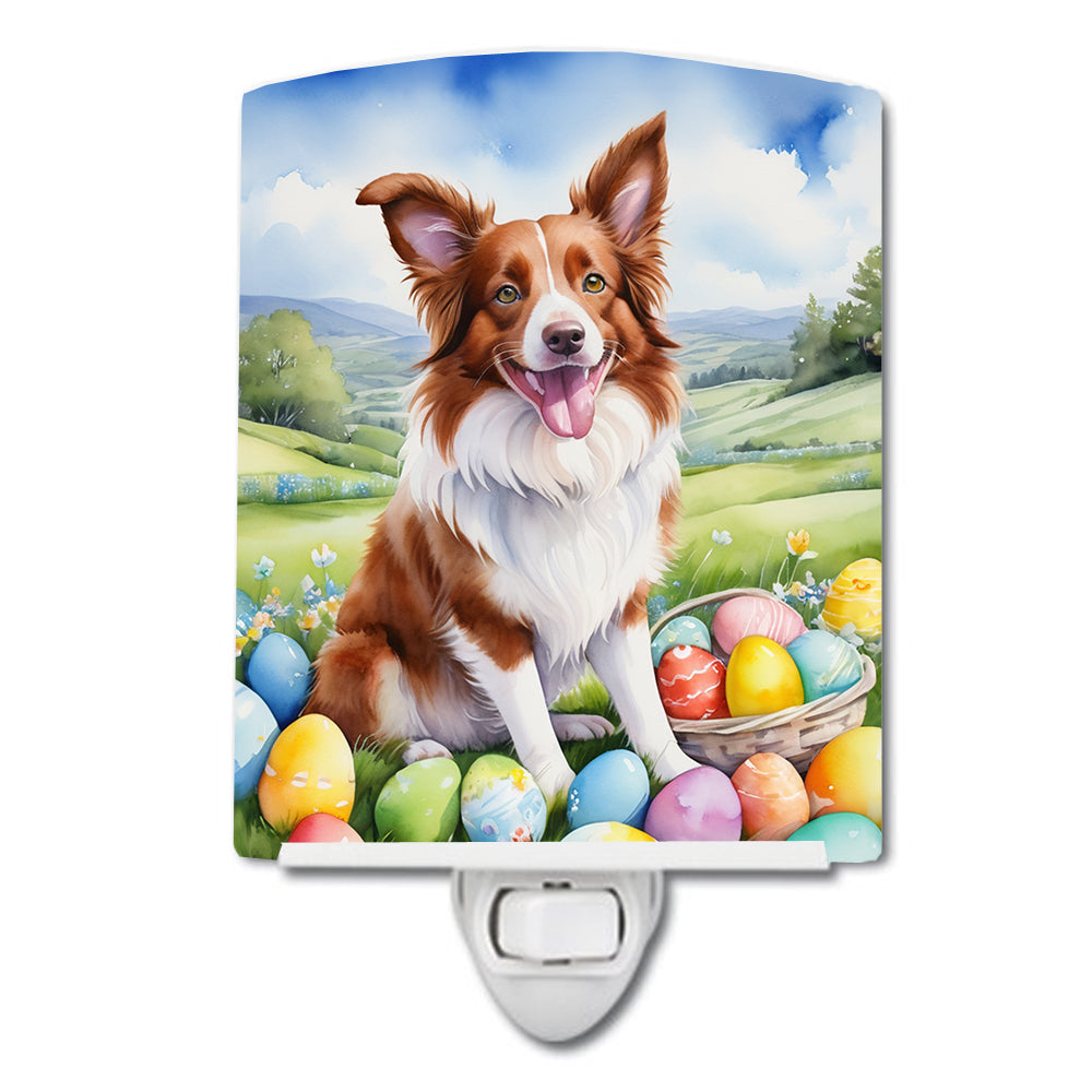 6 x 4 in. Border Collie Easter Egg Hunt Ceramic Night Light
