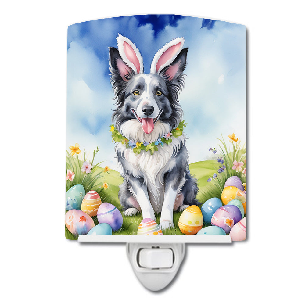 6 x 4 in. Border Collie Easter Egg Hunt Ceramic Night Light