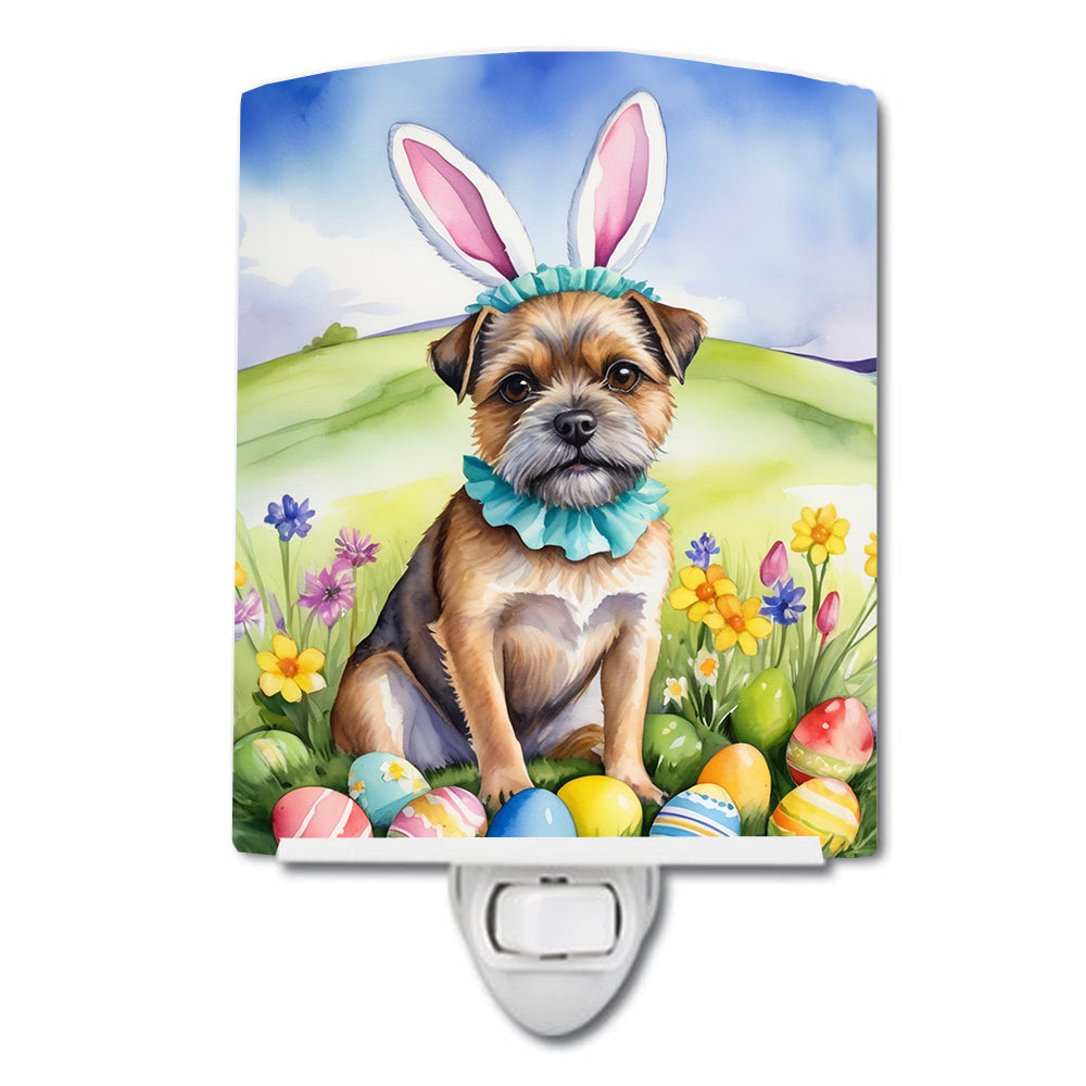 DAC4965CNL 6 x 4 in. Border Terrier Easter Egg Hunt Ceramic Night Light