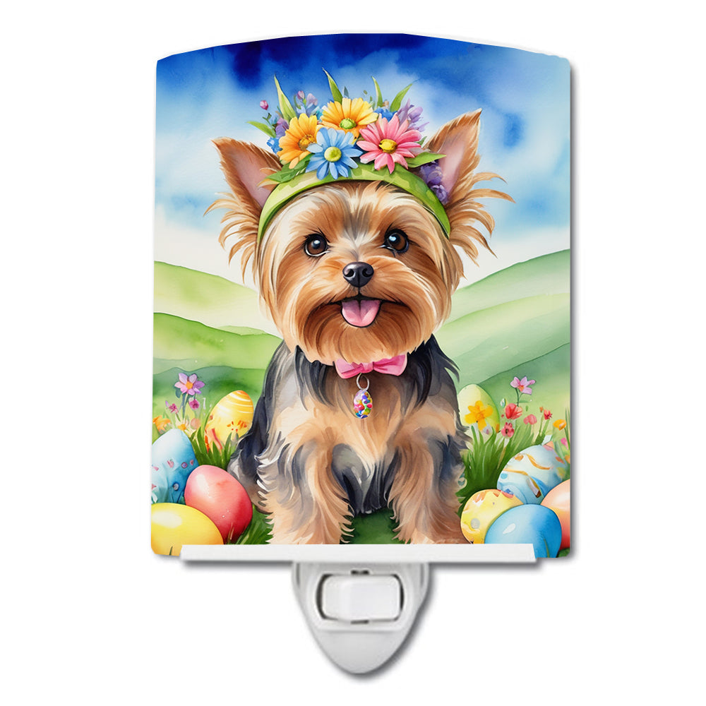 6 x 4 in. Yorkshire Terrier Easter Egg Hunt Ceramic Night Light