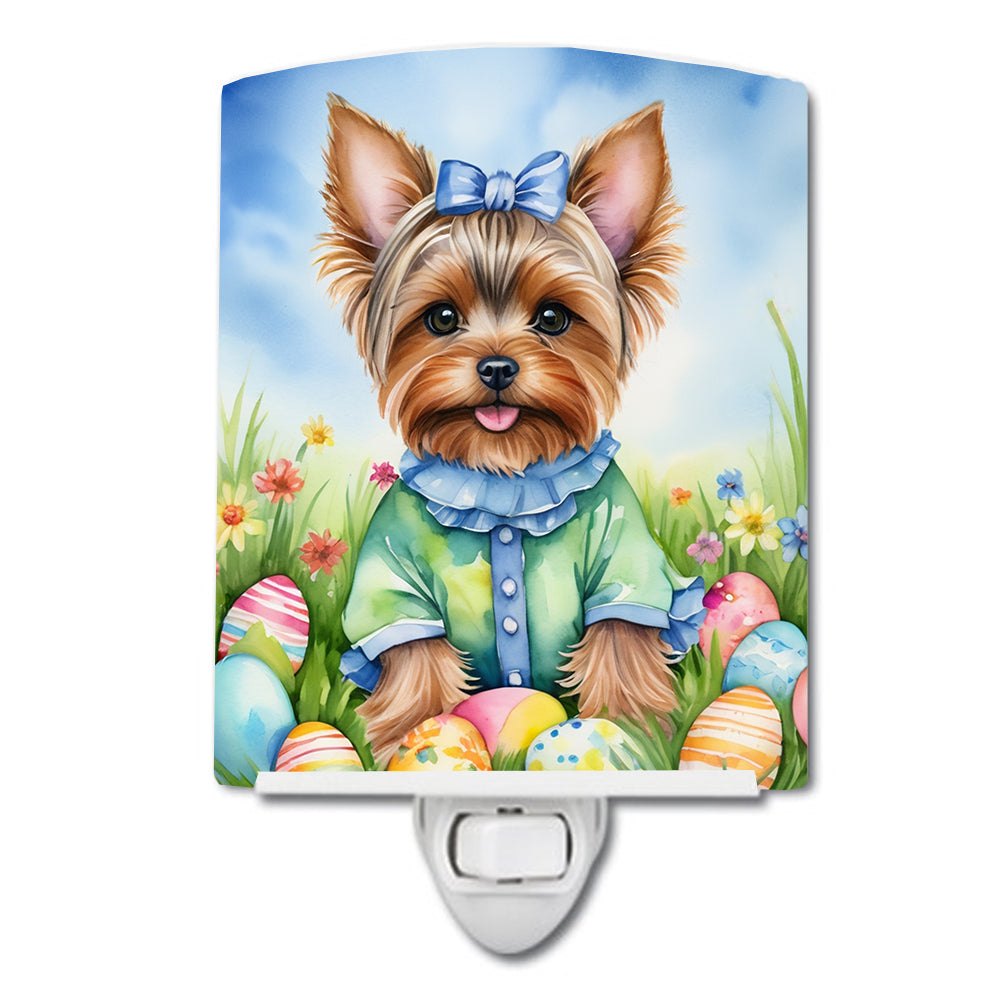 6 x 4 in. Yorkshire Terrier Easter Egg Hunt Ceramic Night Light