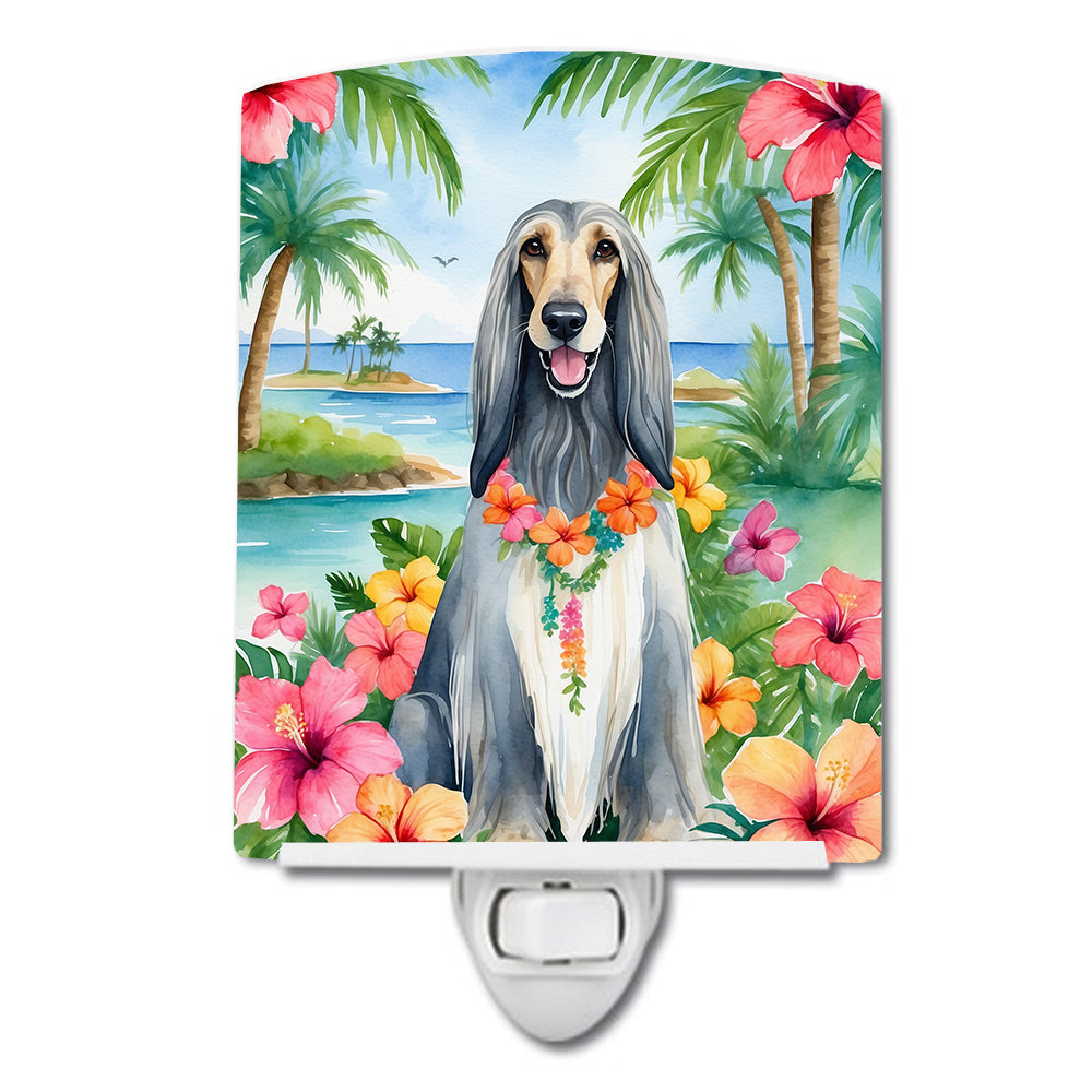 DAC6346CNL 6 x 4 in. Afghan Hound Luau Ceramic Night Light