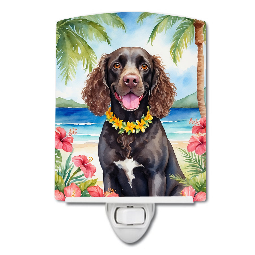 DAC6355CNL 6 x 4 in. American Water Spaniel Luau Ceramic Night Light