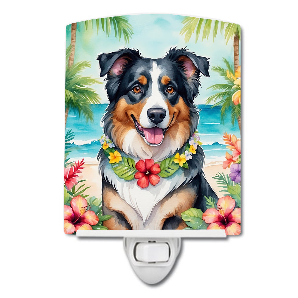 DAC6358CNL 6 x 4 in. Australian Shepherd Luau Ceramic Night Light