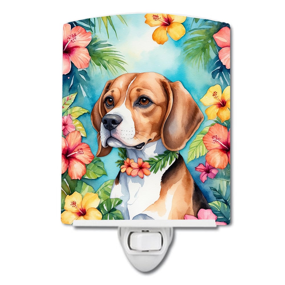 DAC6363CNL 6 x 4 in. Beagle Luau Ceramic Night Light