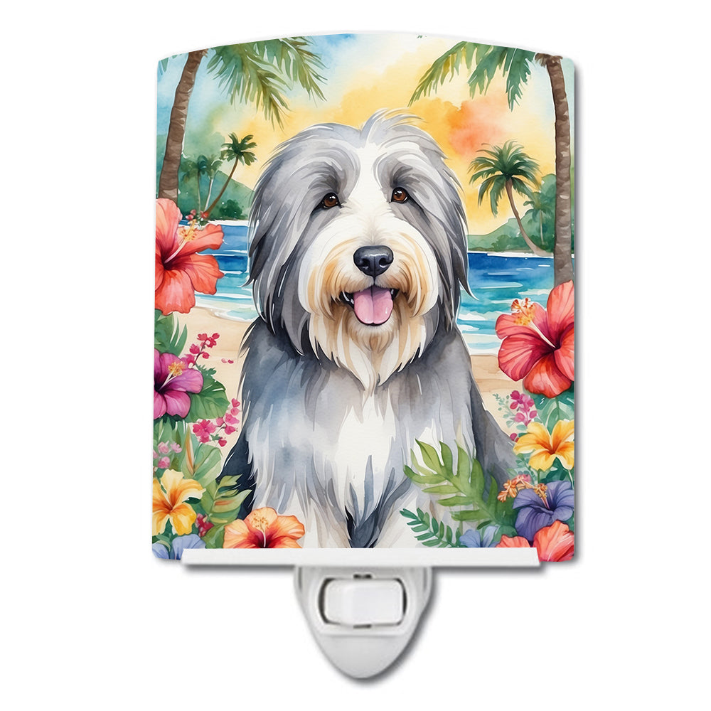 DAC6364CNL 6 x 4 in. Bearded Collie Luau Ceramic Night Light