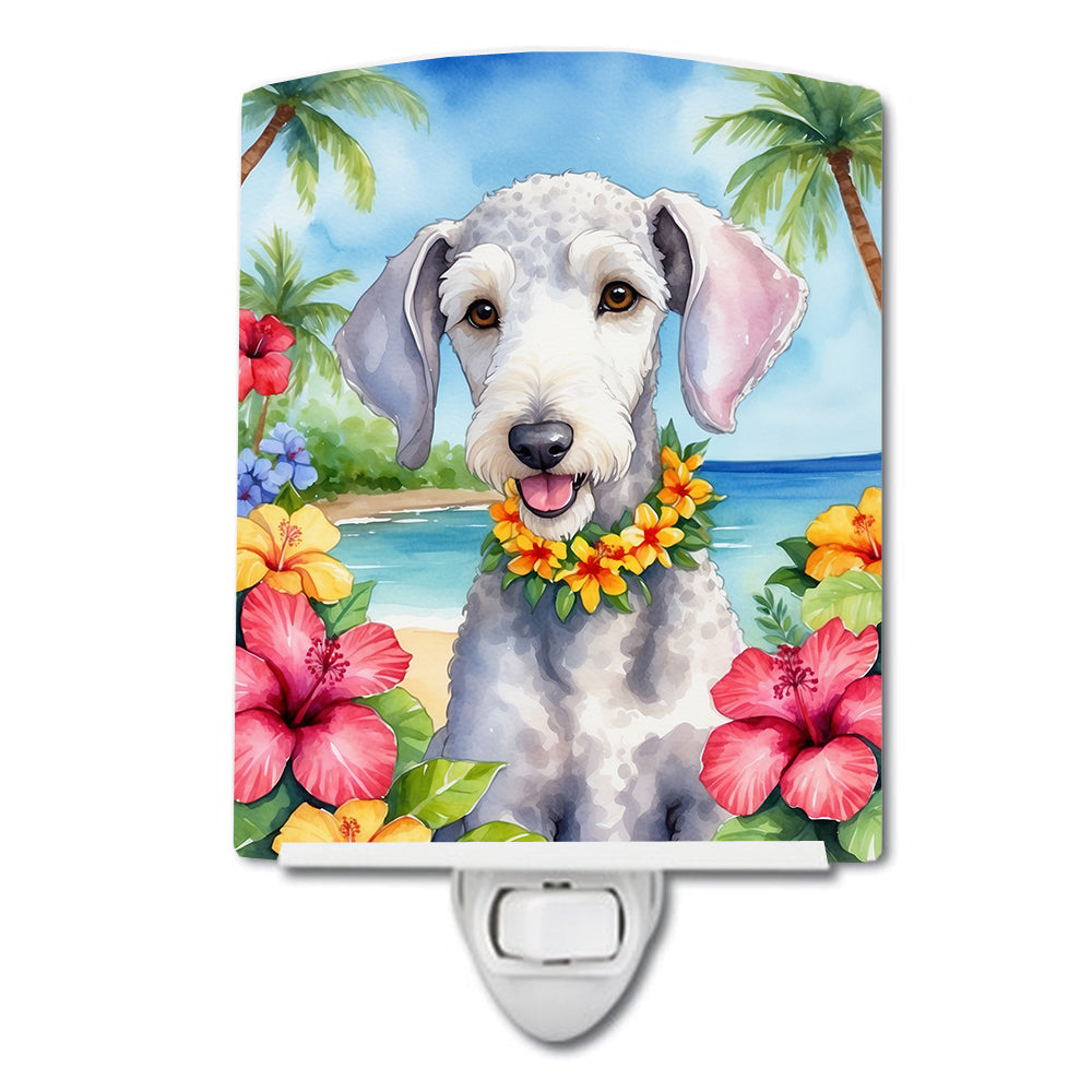 6 x 4 in. Bedlington Terrier Luau Ceramic Night Light
