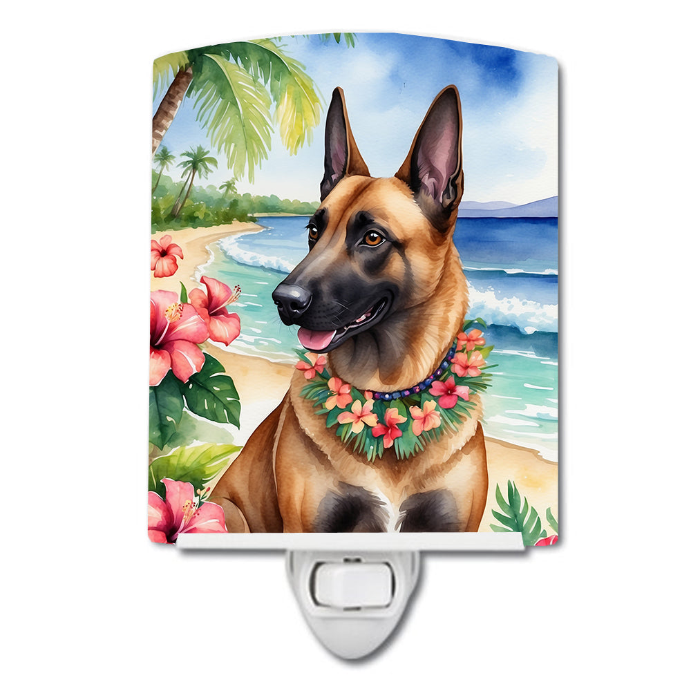 DAC6366CNL 6 x 4 in. Belgian Malinois Luau Ceramic Night Light