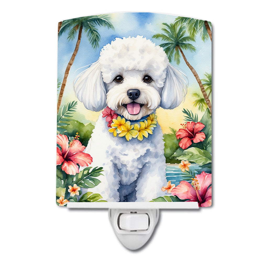 DAC6373CNL 6 x 4 in. Bichon Frise Luau Ceramic Night Light