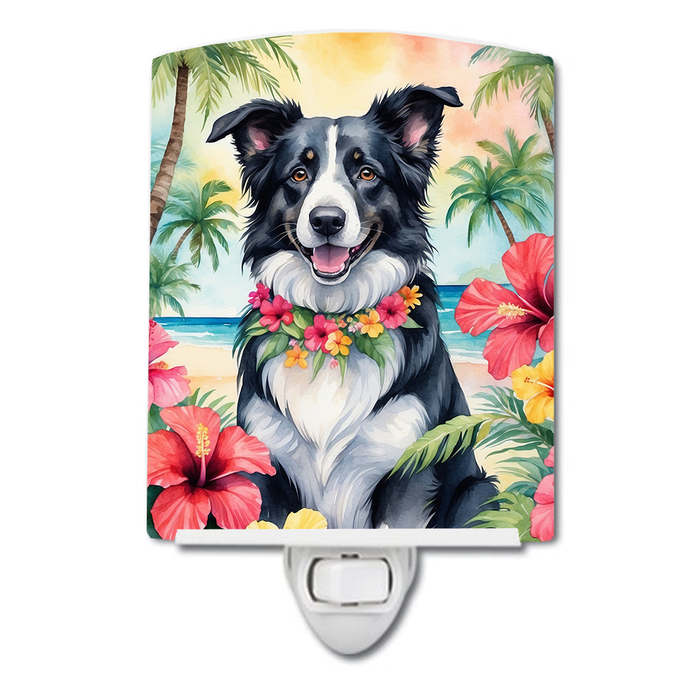 DAC6377CNL 6 x 4 in. Border Collie Luau Ceramic Night Light