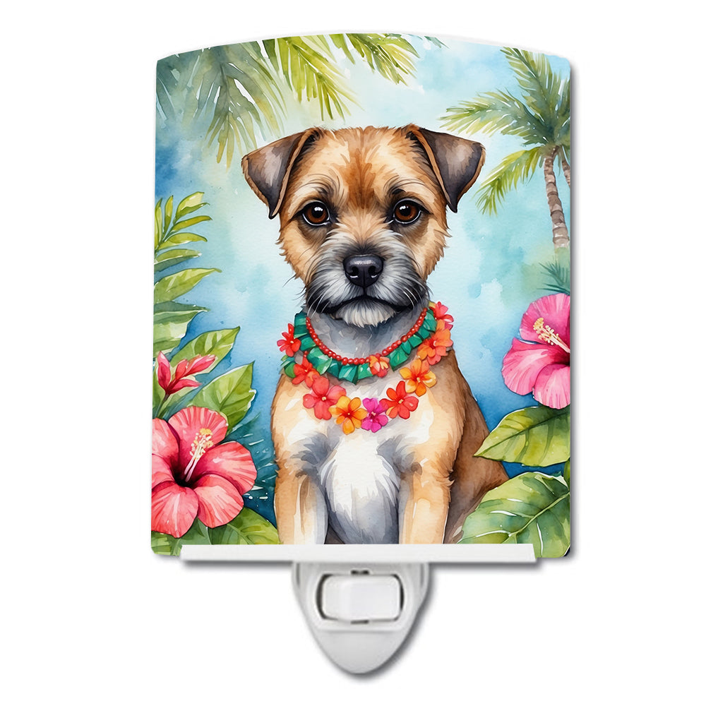 DAC6378CNL 6 x 4 in. Border Terrier Luau Ceramic Night Light