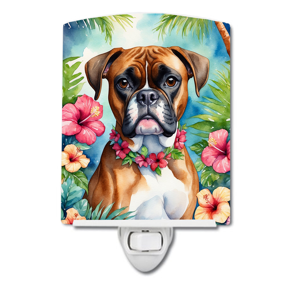DAC6388CNL 6 x 4 in. Boxer Luau Ceramic Night Light