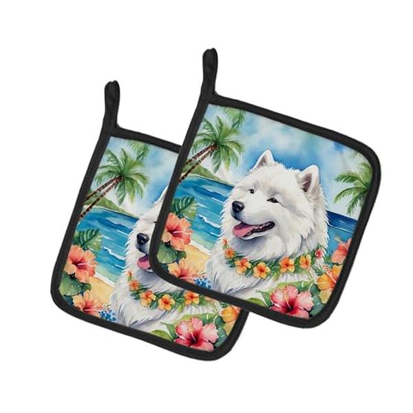 DAC6512PTHD 7.5 x 7.5 in. Samoyed Luau Pair of Pot Holder