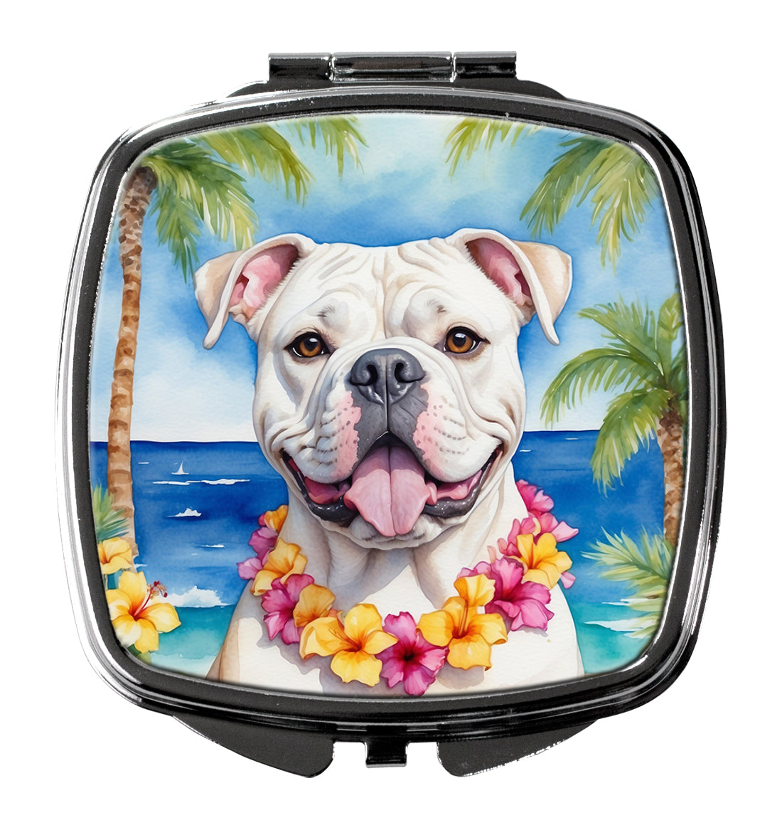 3 x 2.75 in. American Bulldog Luau Compact Mirror