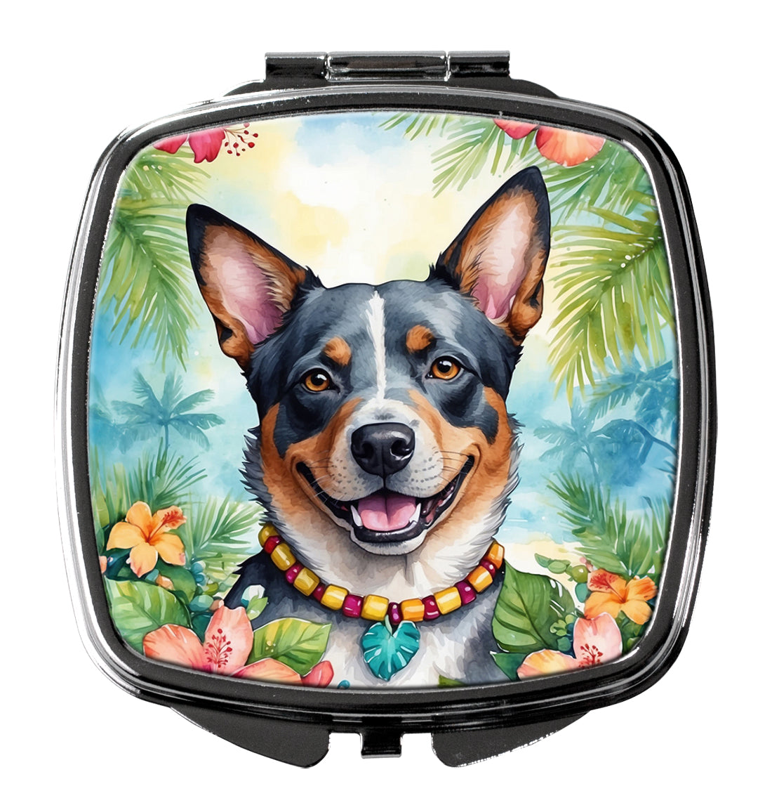 3 x 2.75 in. Australian Cattle Dog Luau Compact Mirror