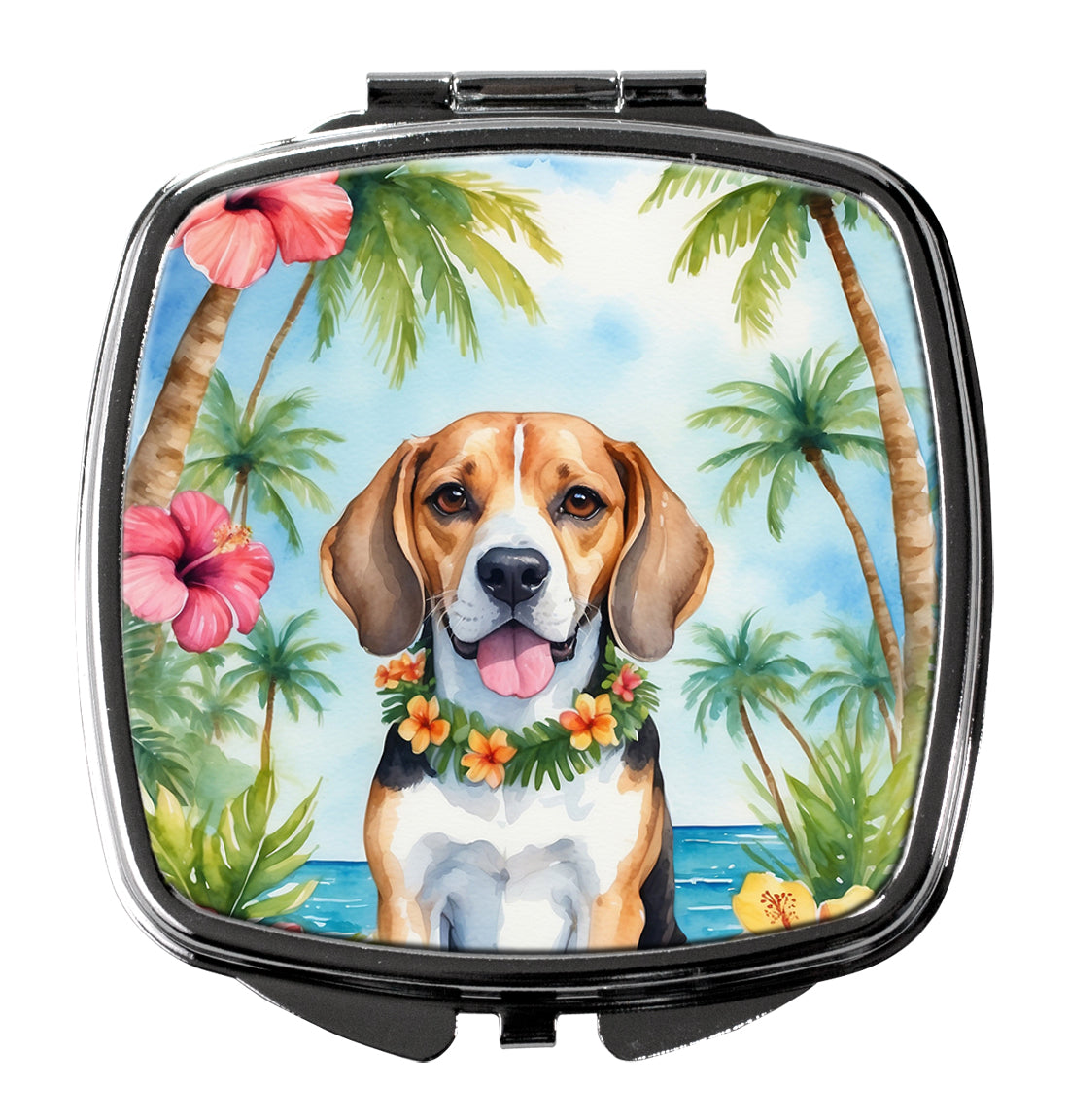 DAC6362SCM 3 x 2.75 in. Beagle Luau Compact Mirror
