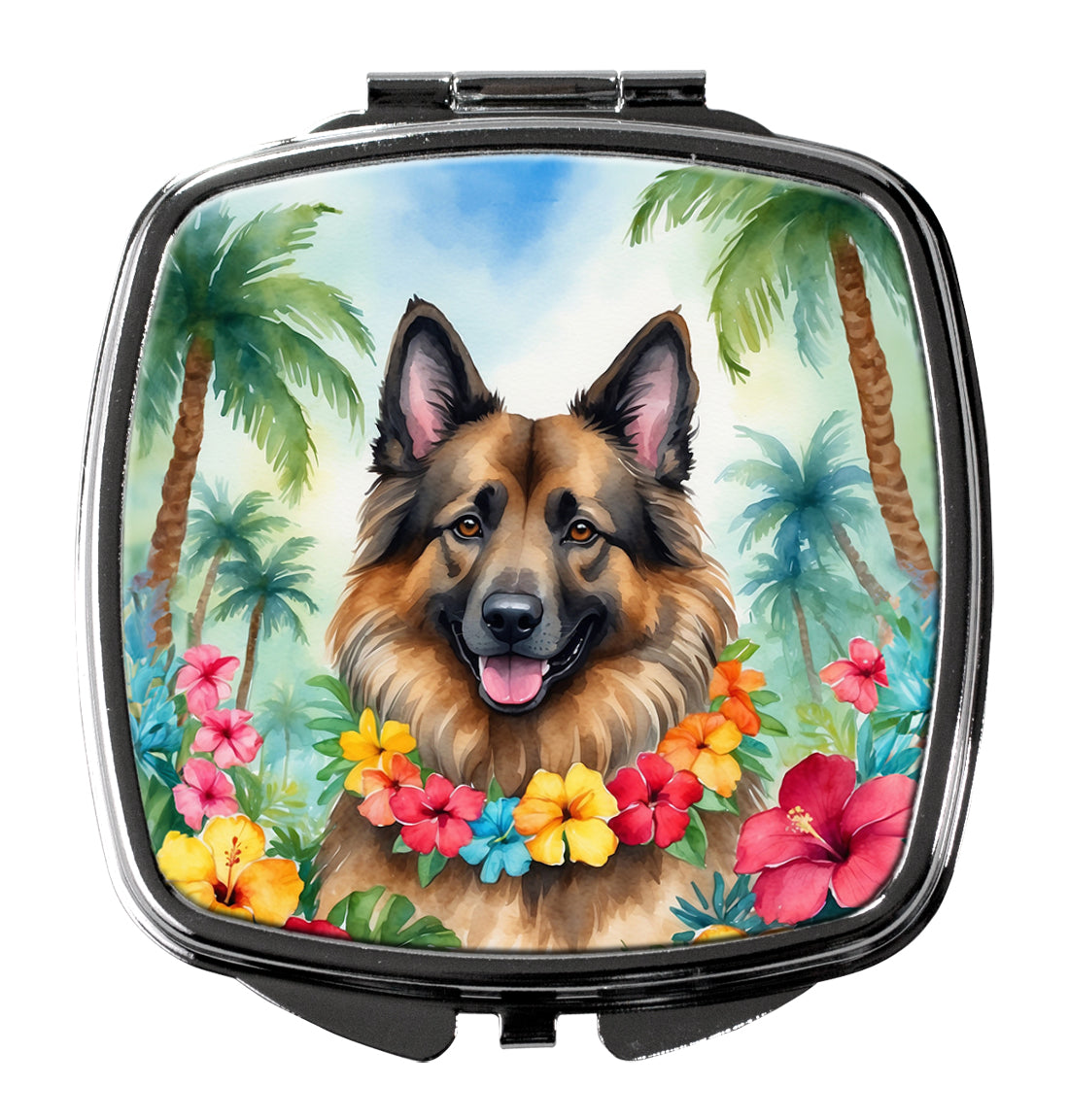DAC6368SCM 3 x 2.75 in. Belgian Tervuren Luau Compact Mirror