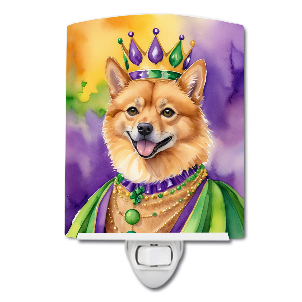 6 x 4 in. Finnish Spitz King of Mardi Gras Ceramic Night Light