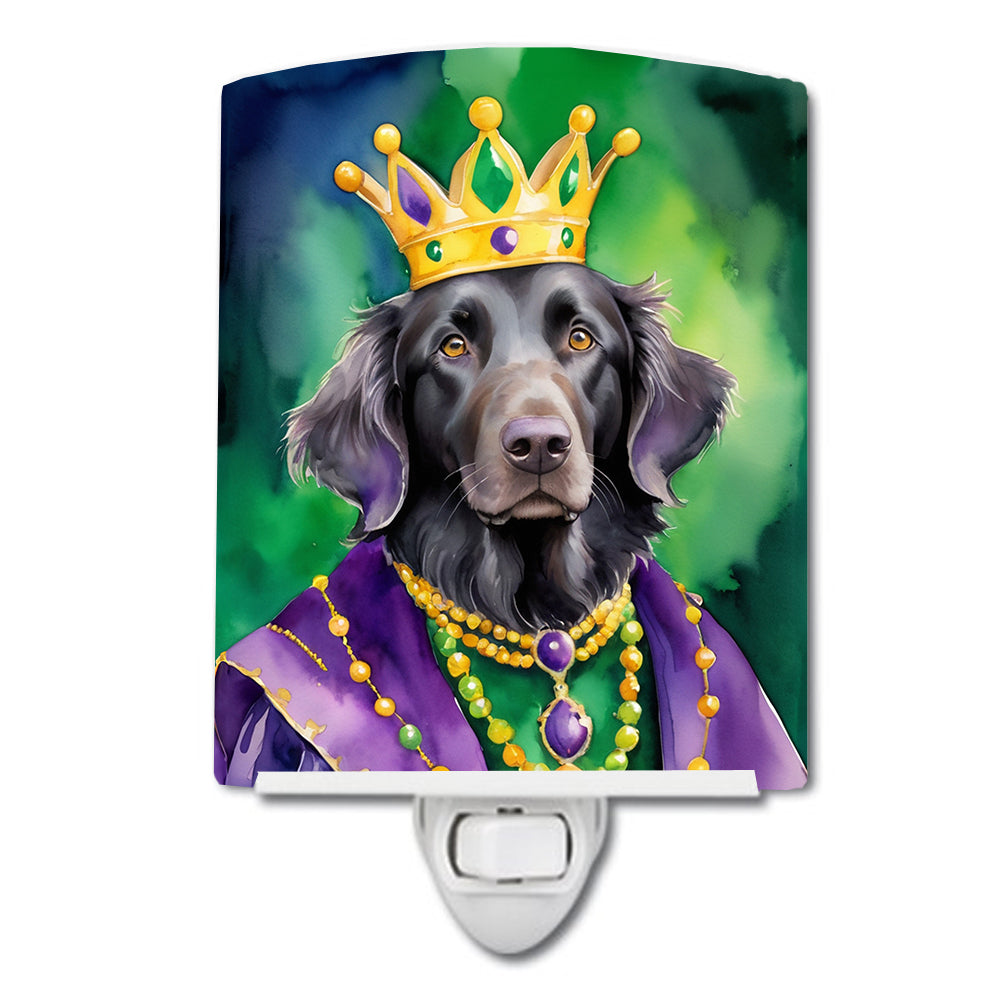 DAC4791CNL 6 x 4 in. Flat-Coated Retriever King of Mardi Gras Ceramic Night Light